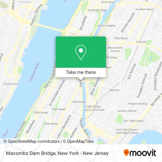 Macombs Dam Bridge map