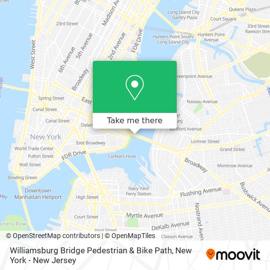 Mapa de Williamsburg Bridge Pedestrian & Bike Path