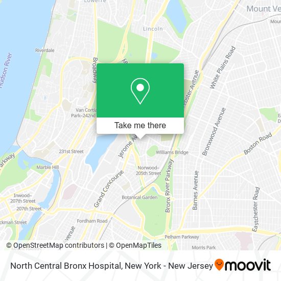 Mapa de North Central Bronx Hospital