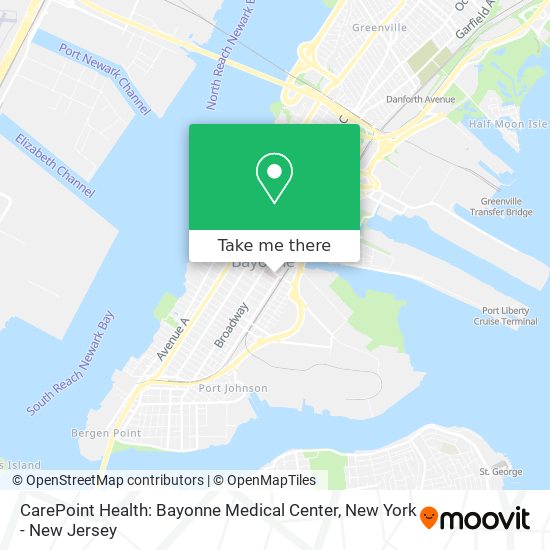 Mapa de CarePoint Health: Bayonne Medical Center