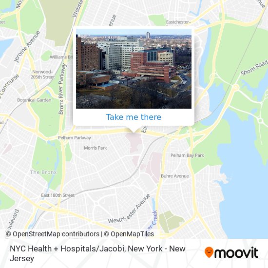 Mapa de NYC Health + Hospitals/Jacobi