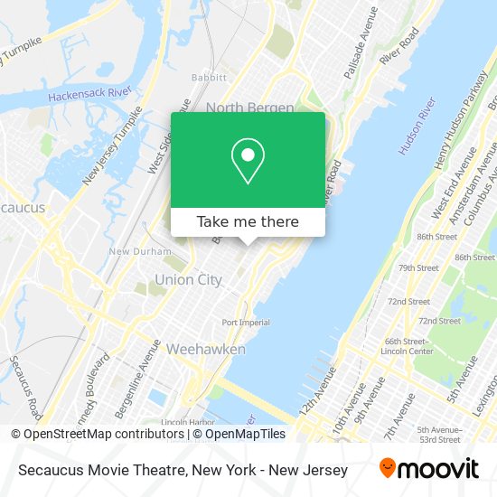 Secaucus Movie Theatre map