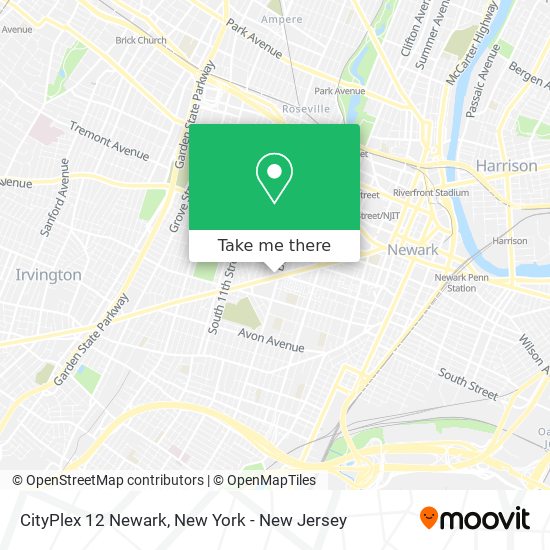 CityPlex 12 Newark map