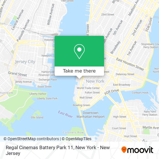 Meerdere Redelijk Prik How to get to Regal Cinemas Battery Park 11 in Manhattan by Bus, Subway or  Train?