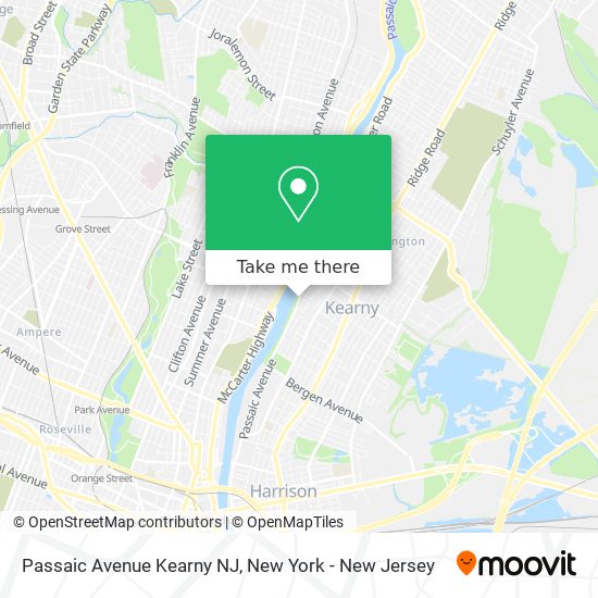 Mapa de Passaic Avenue Kearny NJ