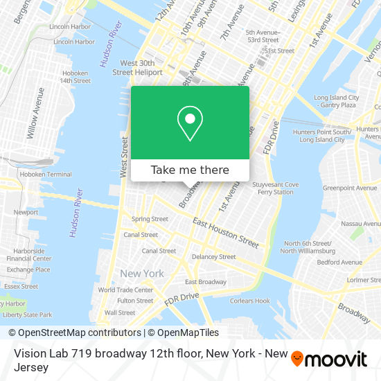 Mapa de Vision Lab 719 broadway 12th floor