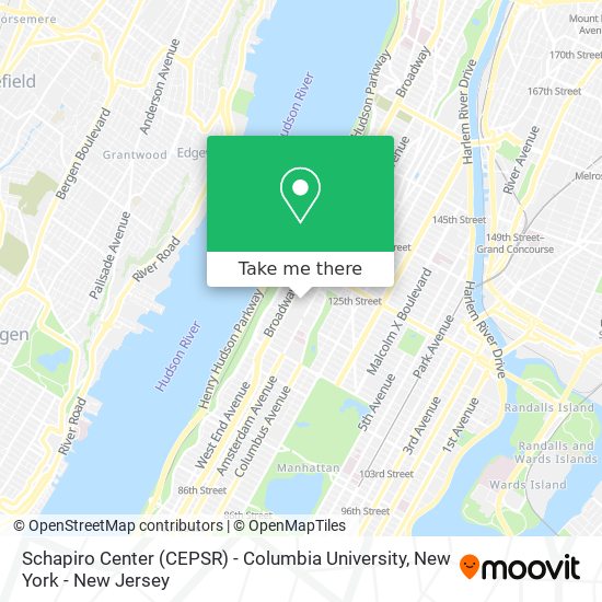 Mapa de Schapiro Center (CEPSR) - Columbia University