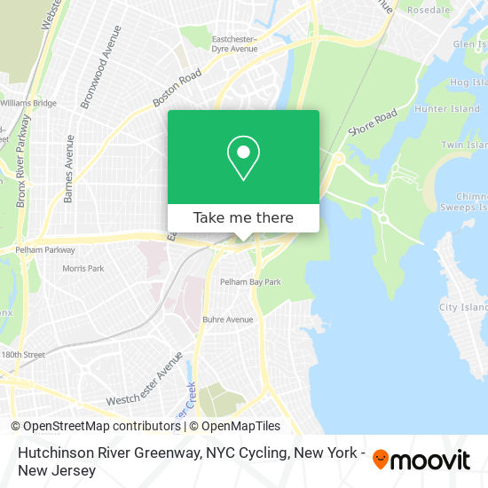 Mapa de Hutchinson River Greenway, NYC Cycling