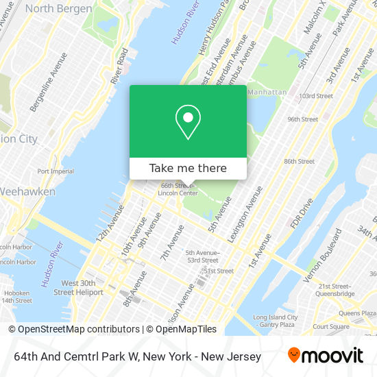 64th And Cemtrl Park W map