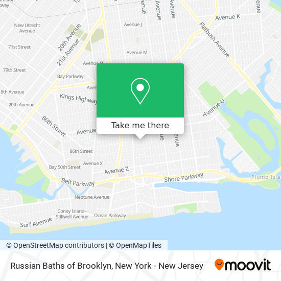 Russian Baths of Brooklyn map