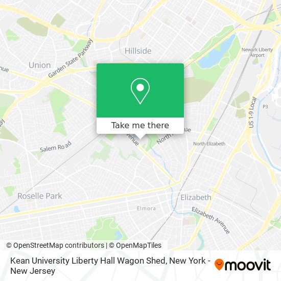 Kean University Liberty Hall Wagon Shed map