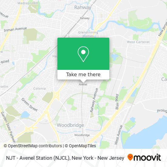 Mapa de NJT - Avenel Station (NJCL)