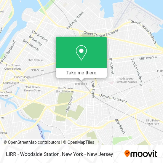 LIRR - Woodside Station map