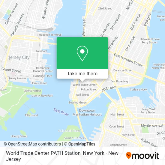 World Trade Center PATH Station map