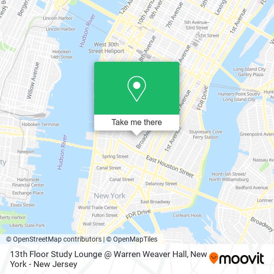 13th Floor Study Lounge @ Warren Weaver Hall map