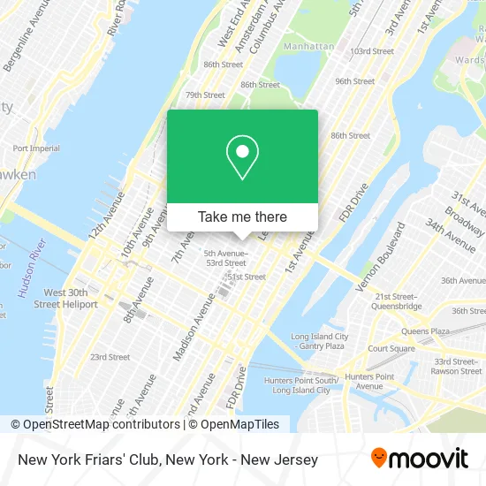 New York Friars' Club map