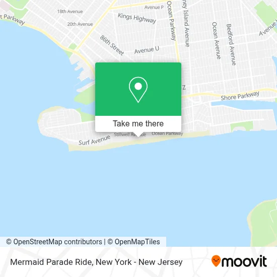 Mermaid Parade Ride map
