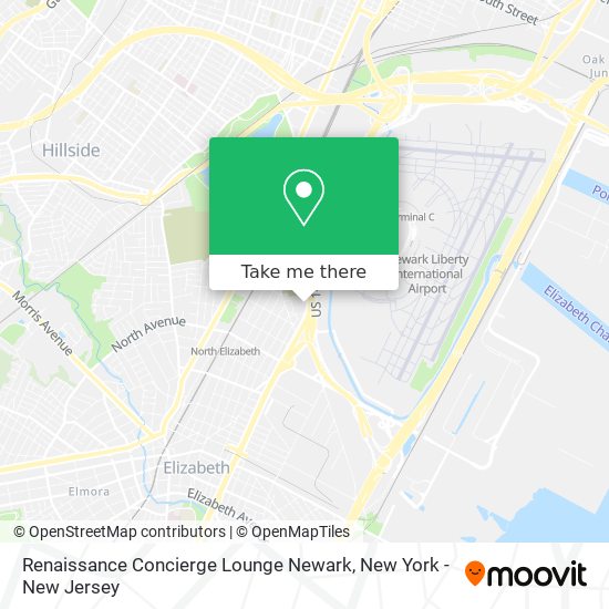 Renaissance Concierge Lounge Newark map
