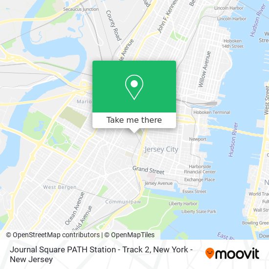 Journal Square PATH Station - Track 2 map