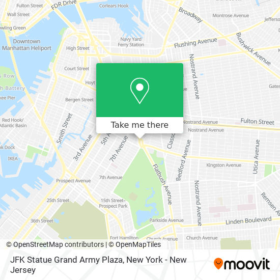 JFK Statue Grand Army Plaza map