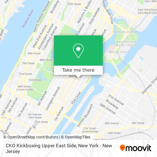 CKO Kickboxing Upper East Side map