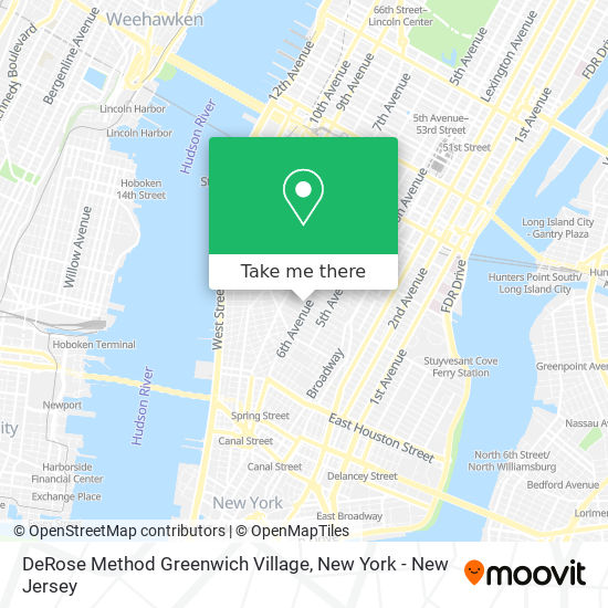 Mapa de DeRose Method Greenwich Village