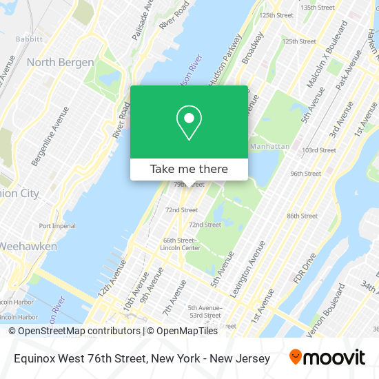 Equinox West 76th Street map