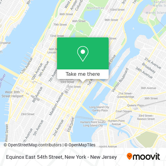 Equinox East 54th Street map