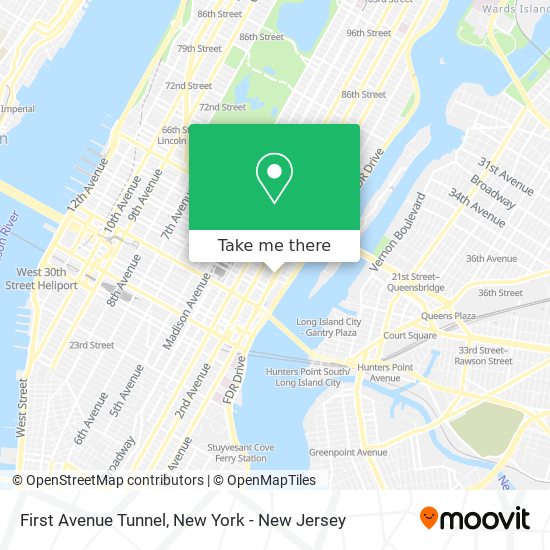 Mapa de First Avenue Tunnel