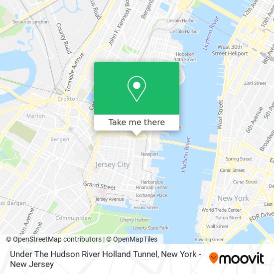 Mapa de Under The Hudson River Holland Tunnel
