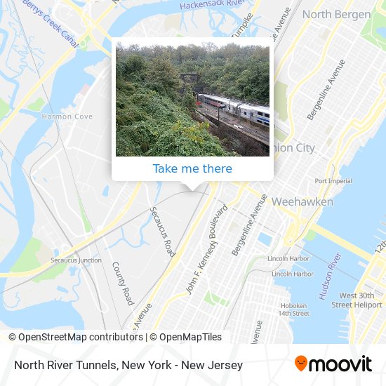 North River Tunnels map