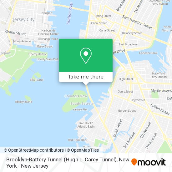 Brooklyn-Battery Tunnel (Hugh L. Carey Tunnel) map