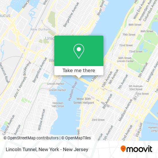 Lincoln Tunnel map