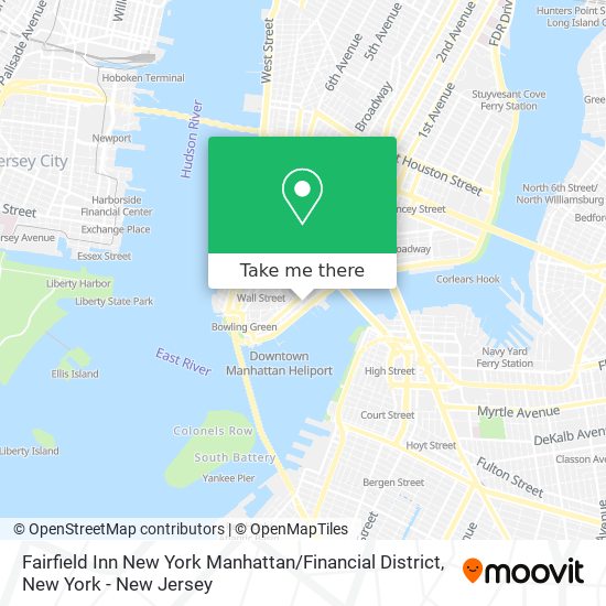 Mapa de Fairfield Inn New York Manhattan / Financial District