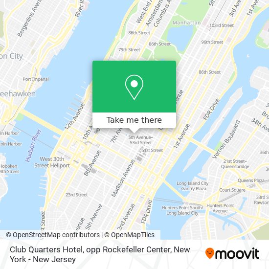 Club Quarters Hotel, opp Rockefeller Center map