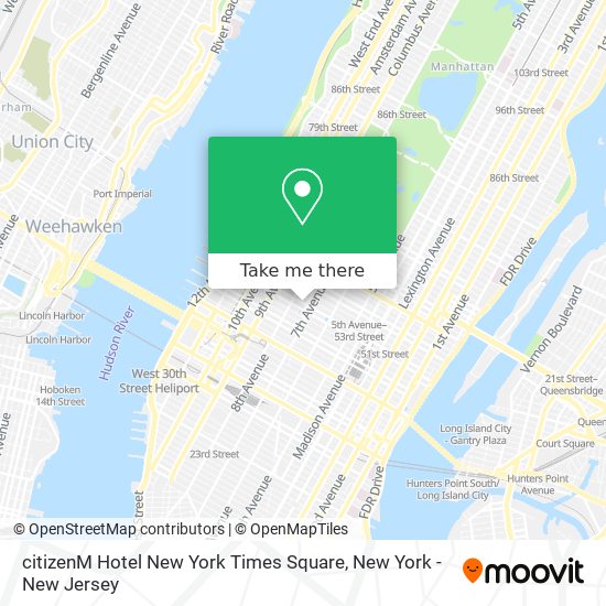 Mapa de citizenM Hotel New York Times Square