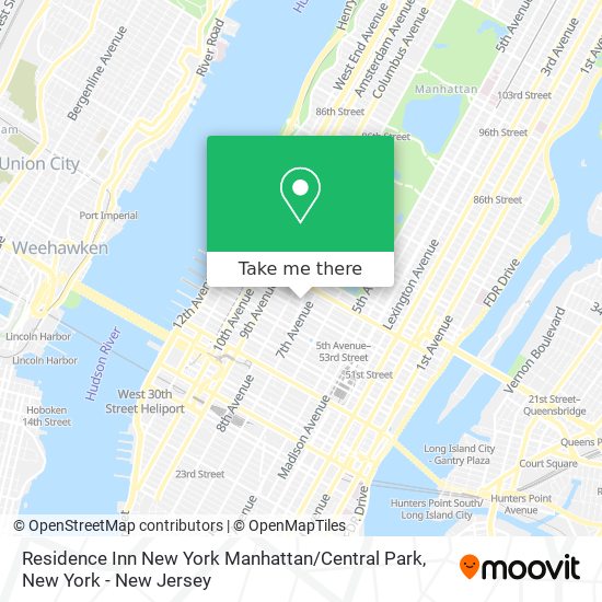 Mapa de Residence Inn New York Manhattan / Central Park