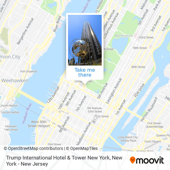 Trump International Hotel & Tower New York map