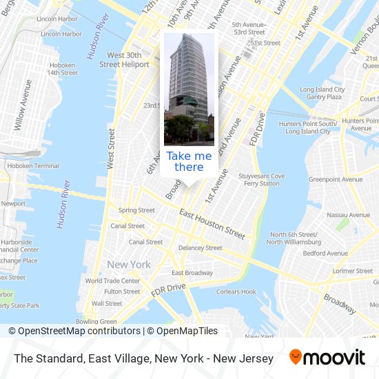 The Standard, East Village map