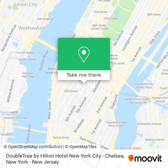 Mapa de DoubleTree by Hilton Hotel New York City - Chelsea