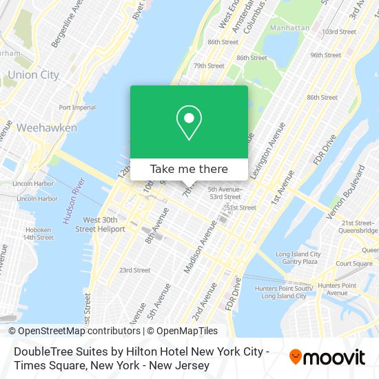 Mapa de DoubleTree Suites by Hilton Hotel New York City - Times Square