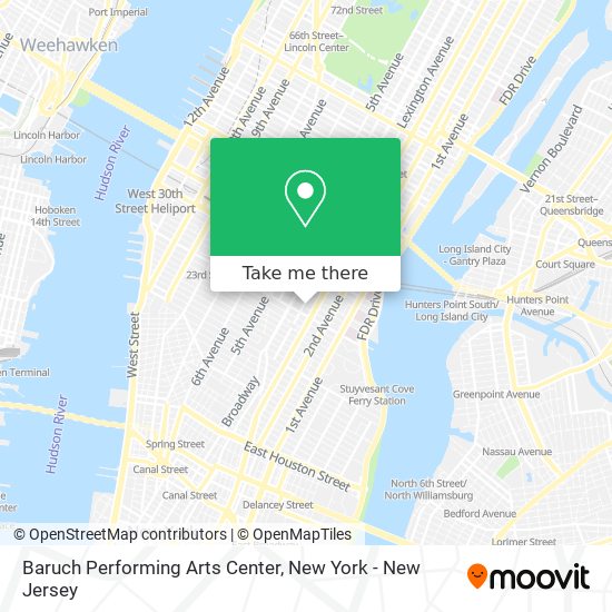 Mapa de Baruch Performing Arts Center