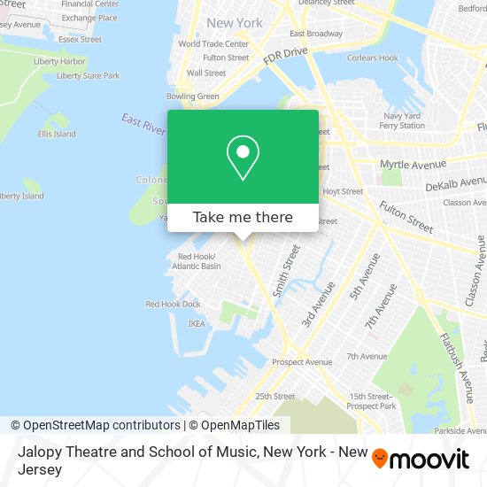 Mapa de Jalopy Theatre and School of Music