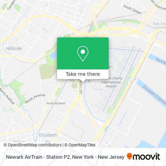 Mapa de Newark AirTrain - Station P2