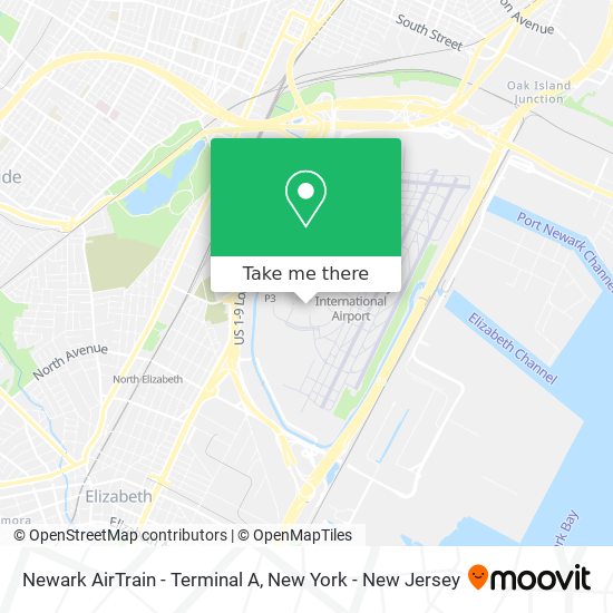 Mapa de Newark AirTrain - Terminal A