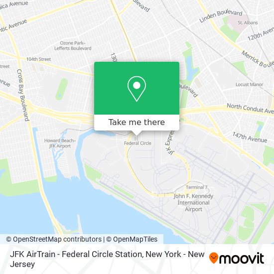 JFK AirTrain - Federal Circle Station map