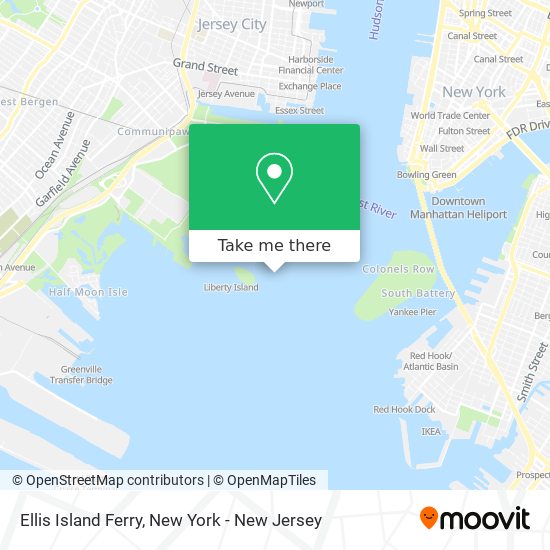 Mapa de Ellis Island Ferry