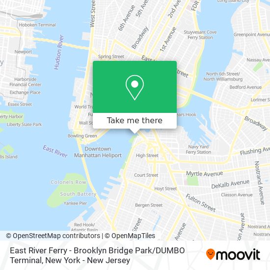 Mapa de East River Ferry - Brooklyn Bridge Park / DUMBO Terminal