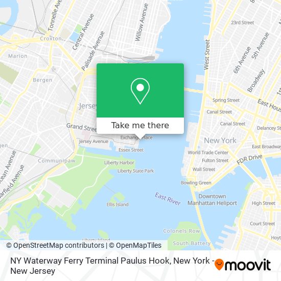 Mapa de NY Waterway Ferry Terminal Paulus Hook