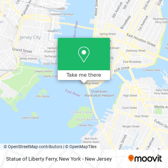 Statue of Liberty Ferry map